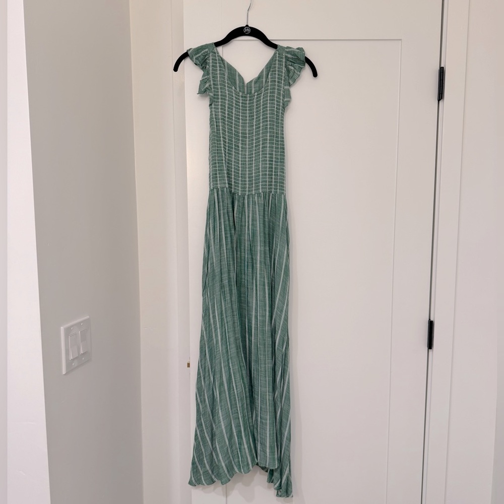NWT- Free People Butterflies Dress - Green Chambray - Size S